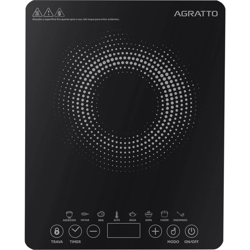 Cooktop de Indução Agratto Portátil 1 Boca 2000w Preto 220v