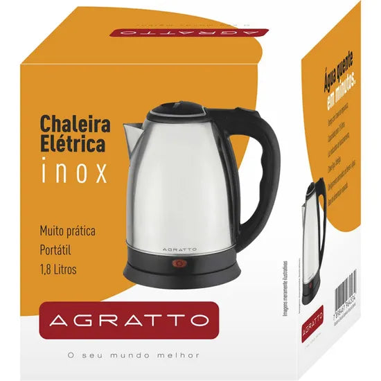 Chaleira Elétrica Agratto CE01 Prata Em Aço Inox 127v